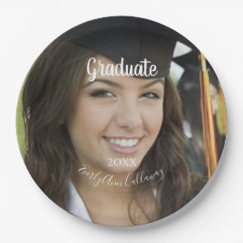Prato De Papel Graduação Foto Nome do Ano de Graduação