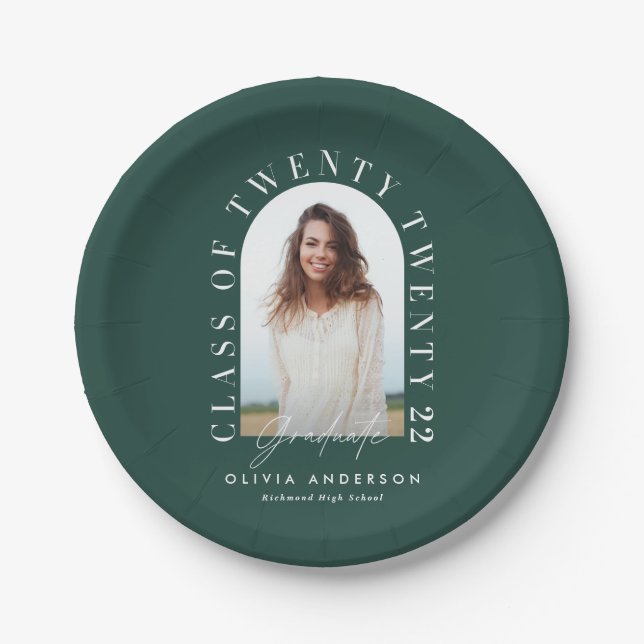 Prato De Papel Graduação geométrica moderna de tipografia fotográ (Frente)