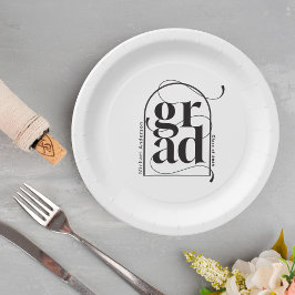 Prato De Papel Graduação Mínima Moderna em negros