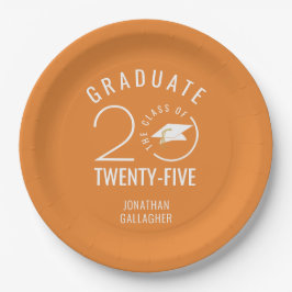 Prato De Papel Graduação Moderna - Classe de Stylist Laranja - An