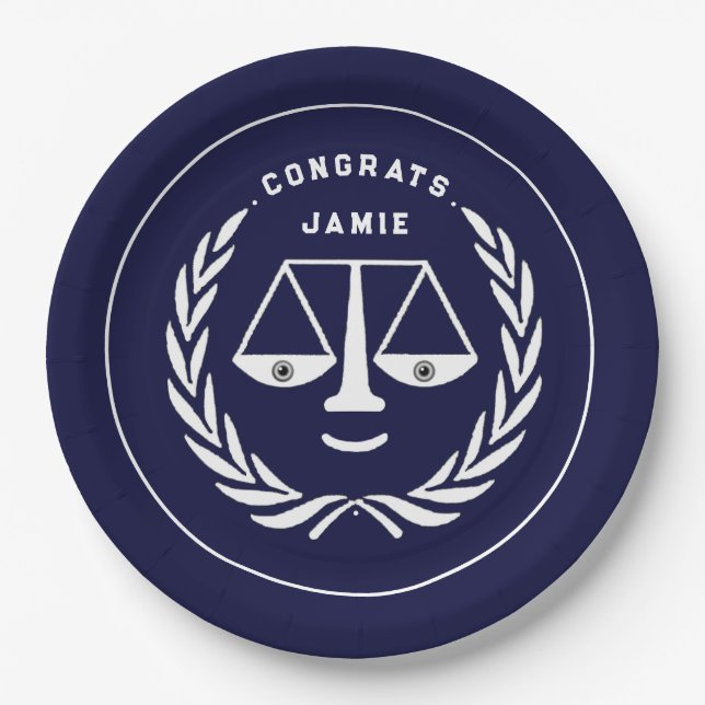 Prato De Papel Graduação na Faculdade de Direito Placas de Papel  (Frente)