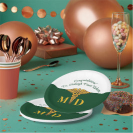 Prato De Papel Graduação na Faculdade de Medicina Verde e Branca 