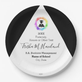 Prato De Papel Graduação Papel Plata, Rosa e Branco, HAMbyWG