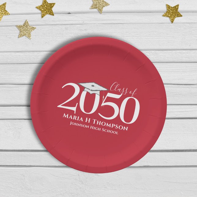 Prato De Papel Graduação Simples Moderno Mínimo Mínimo Quadro (Criador carregado)