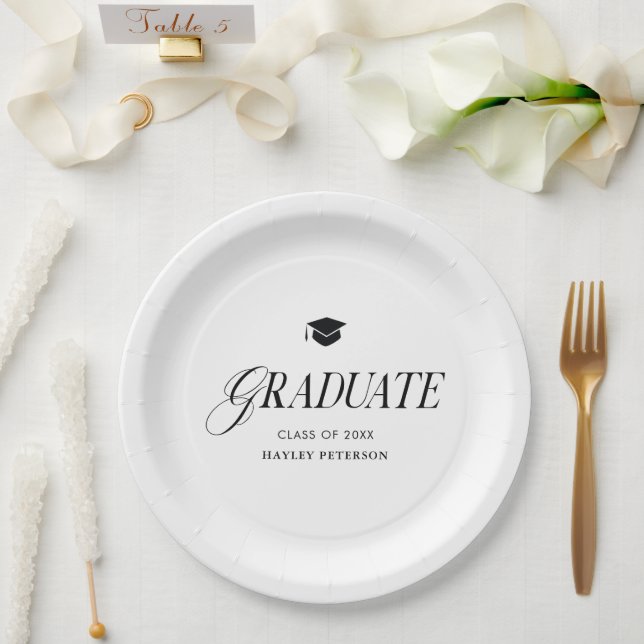Prato De Papel Graduate Modern Simple Graduation Party (Casamento)