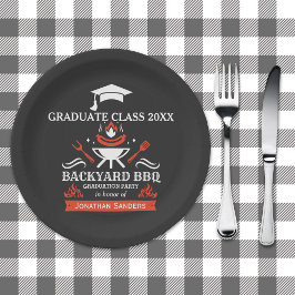 Prato De Papel Graduation BBQ Party Backyard Black