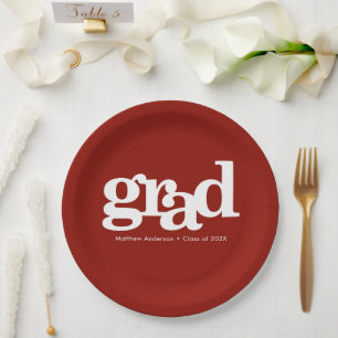 Prato De Papel Graduation brick red bold modern simple typography
