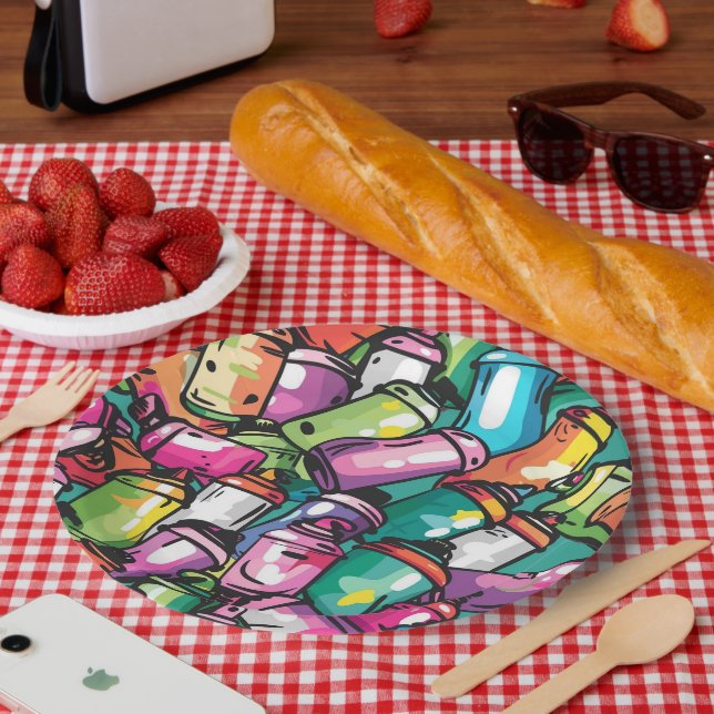 Prato De Papel Graffiti Art (Piquenique)