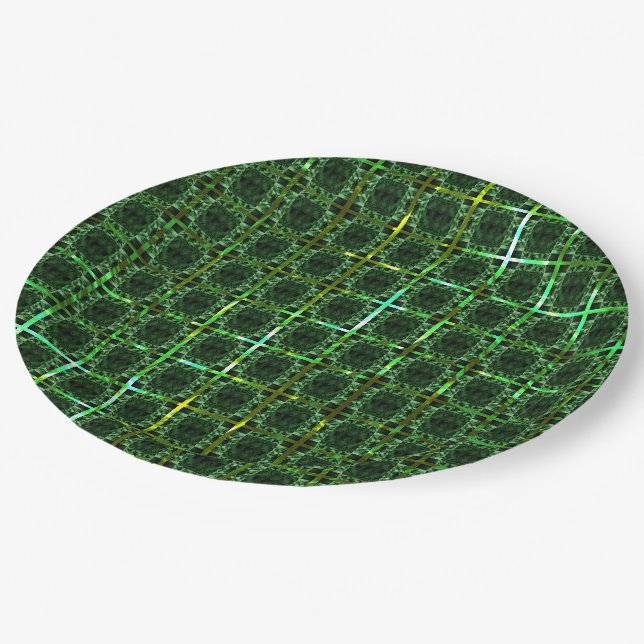 Prato De Papel Gráfico verde escuro "xadrez", verde amarelado ou  (Inclinado)