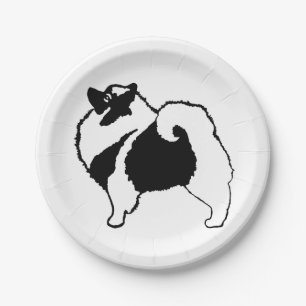 Prato De Papel Gráficos Keeshond - Arte de Cachorro Original