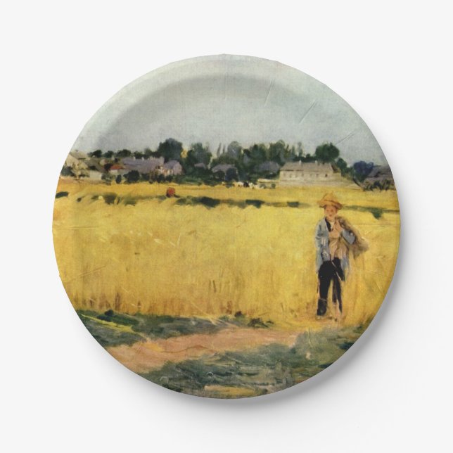 Prato De Papel Grain Field (por Berthe Morisot) (Frente)