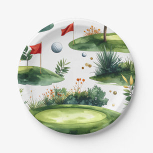 Prato De Papel Grama de Putting de Golfe com bandeira vermelha