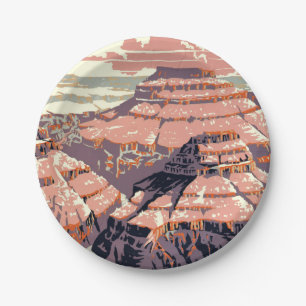 Prato De Papel Grand Canyon Western Graphic Art American