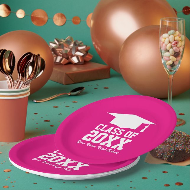 Prato De Papel Grande classe personalizada de festa de formatura  (Múltiplo)