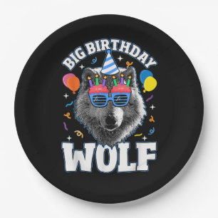 Prato De Papel Grande Lobo de Aniversário para Lobos