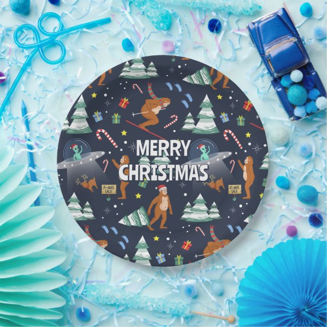 Prato De Papel Grande Pé, Aliens e Natal de Reindeer (Festa)