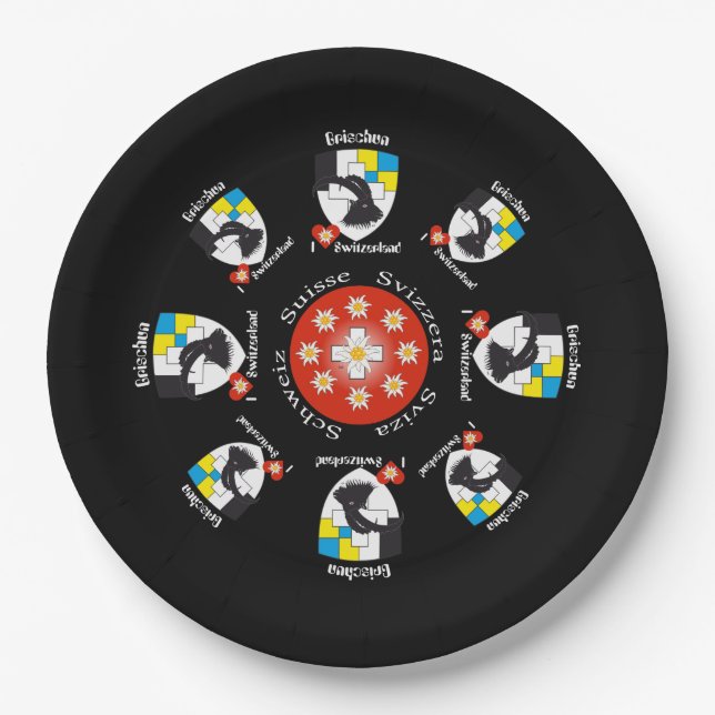 Prato De Papel Graubünden Schweiz Pappteller (Frente)