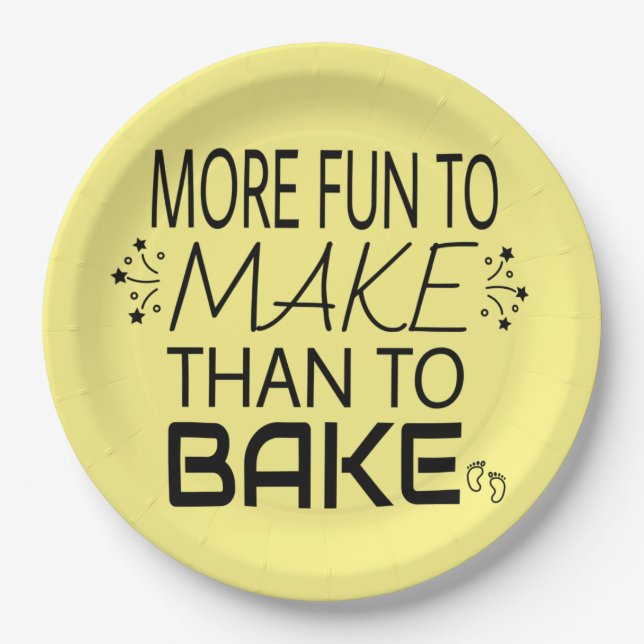 Prato De Papel Gravidez Mais Divertida Do Que Humor Assar (Frente)