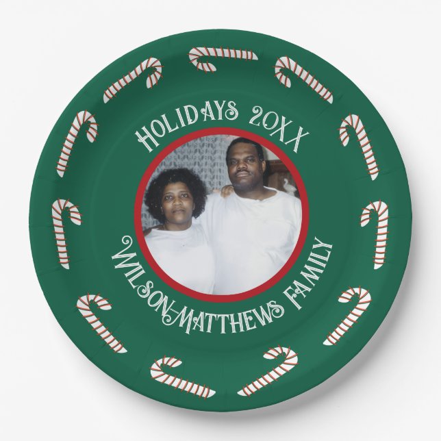 Prato De Papel Green-Candy Canes-Natal 2025 (Frente)