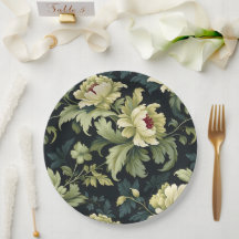 Green Floral Peony Modern