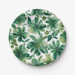 Prato De Papel Green Garden Floral Botanical Watercolor Painting