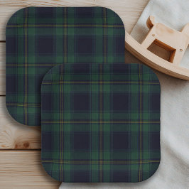 Prato De Papel Green Navy Plaid