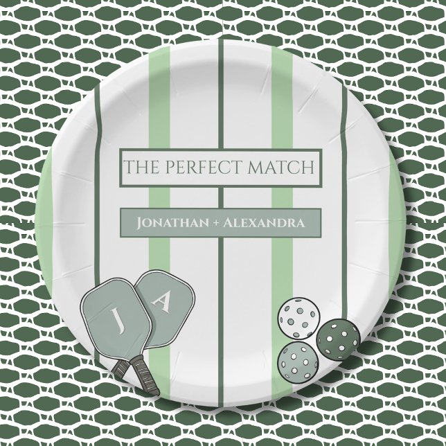 Prato De Papel Green Perfect Match Couples Bridal Shower (Criador carregado)