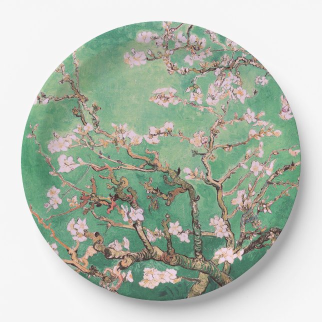 Prato De Papel Green Van Gogh Almond Blossoms (Frente)