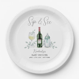 Prato De Papel Greenerne Champagne Sip & See Chá de fraldas