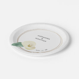 Prato De Papel Greenery Calla Lily - Placa de Casamento