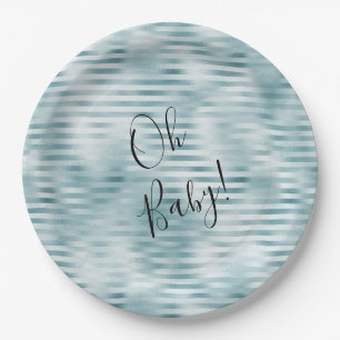 Prato De Papel Grelha Azul Aqua