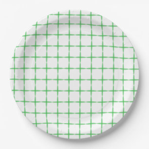 Prato De Papel Grelha de diamante verde