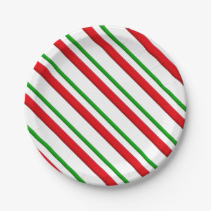 Prato De Papel Grelhas, vermelhas, verdes e brancas