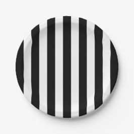 Prato De Papel Grelhas Verticais Chic, Pretas E Brancas, Largas