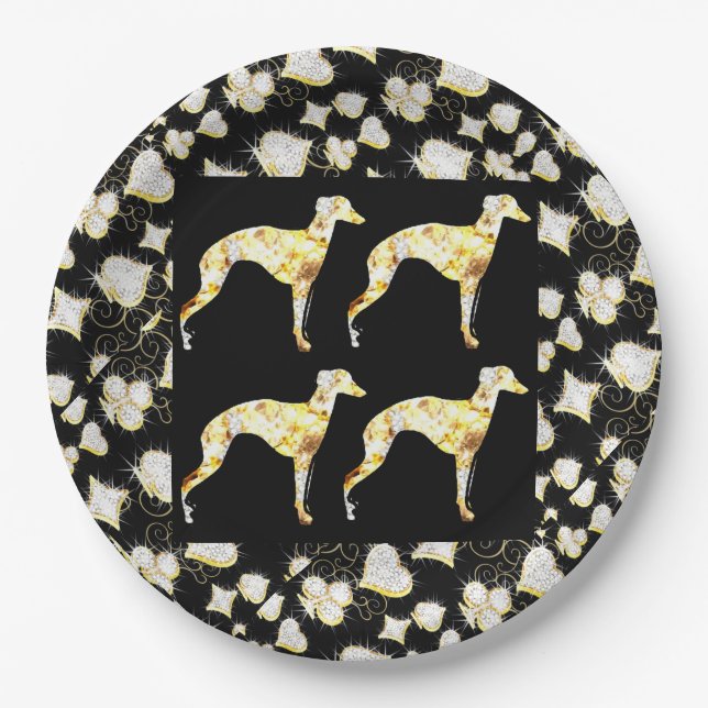 PRATO DE PAPEL GREYHOUND BLING (Frente)