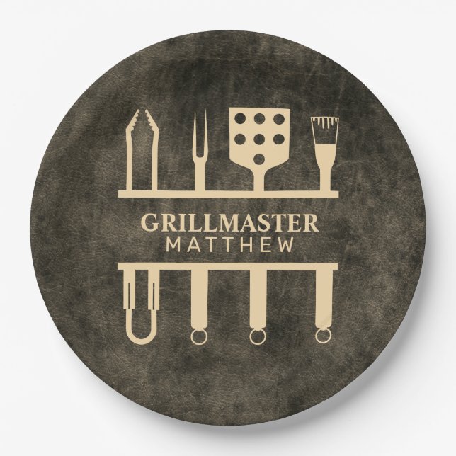 Prato De Papel Grillmaster - partido clássico de barbeque persona (Frente)