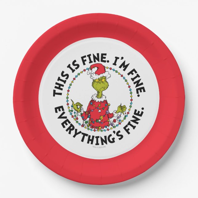 Prato De Papel Grinch | Everything's Fine (Frente)