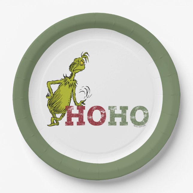 Prato De Papel Grinch | Ho Ho Ho (Frente)