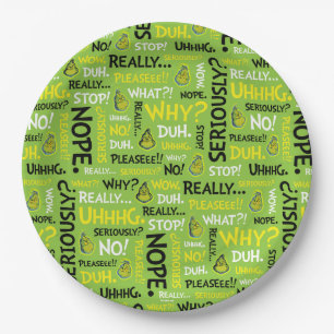 Prato De Papel Grinch Padrão Grinch Snarky Phrase