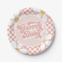 Groovy Baby Pink Daisy Xadrez