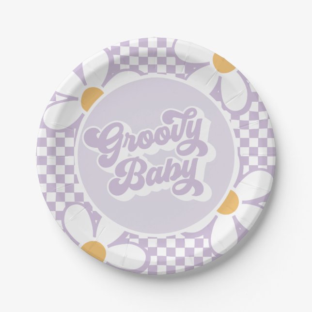Prato De Papel Groovy Baby Roxy Checker (Frente)