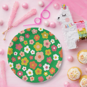 Prato De Papel Groovy Daisies Floral FESTA DE ANIVERSÁRIO PERSONA