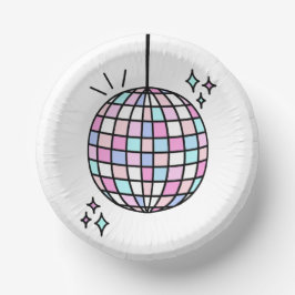 Prato De Papel Groovy Disco Ball