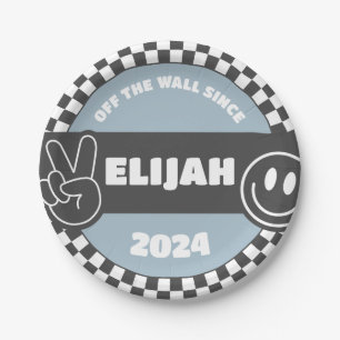 Prato De Papel Groovy Hippie Birthday, skate controlado para rapa