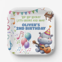 "Groovy Hippo Birthday Bash Bonanza!" Convite