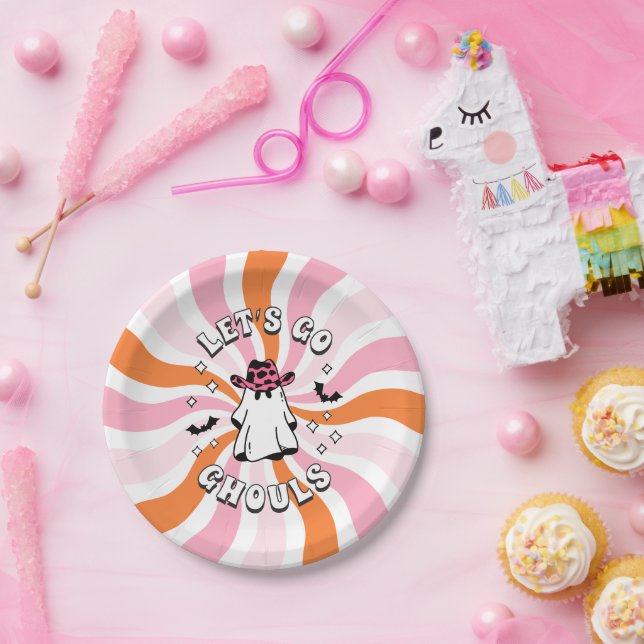 Prato De Papel Groovy Vamos Go Ghouls Bachelorette (Festa)