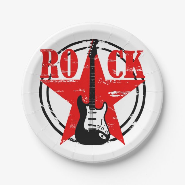 Prato De Papel Grunge Rock (Frente)