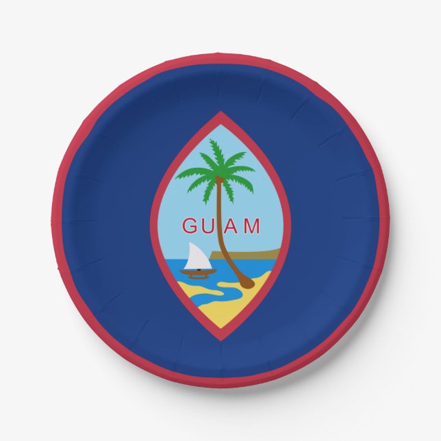 Prato De Papel Guam flag  (Frente)