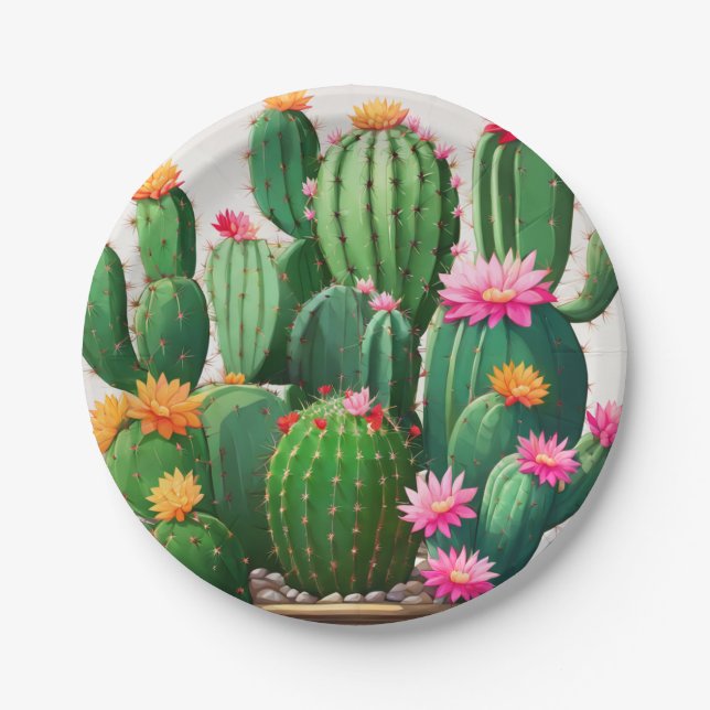Prato De Papel Guardanapos cactus (Frente)
