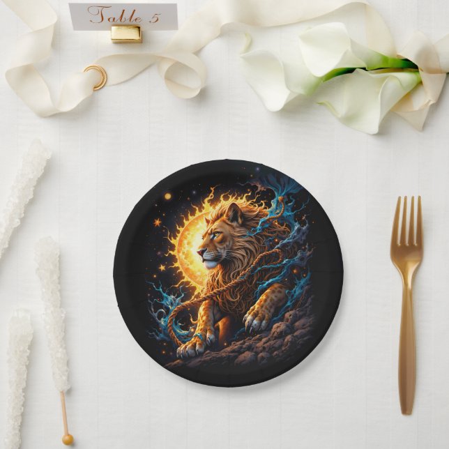 Prato De Papel Guardian of the Solar Threshold – Lion of Balance  (Casamento)